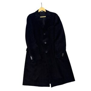 Zegna Mens Black Wool Cashmere Overcoat Size 54R